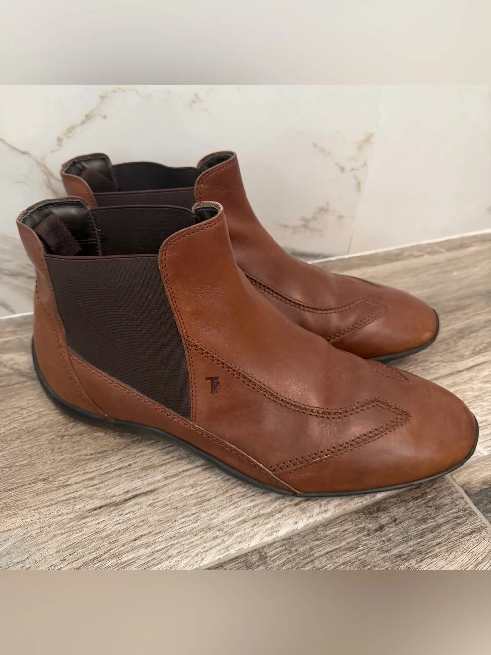 Tod's Men's Tan Leather Chukka Driving Boots Sz 10